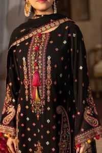 Chiffon Threadwork Suit with Gota Dupatta - Thumbnail 7