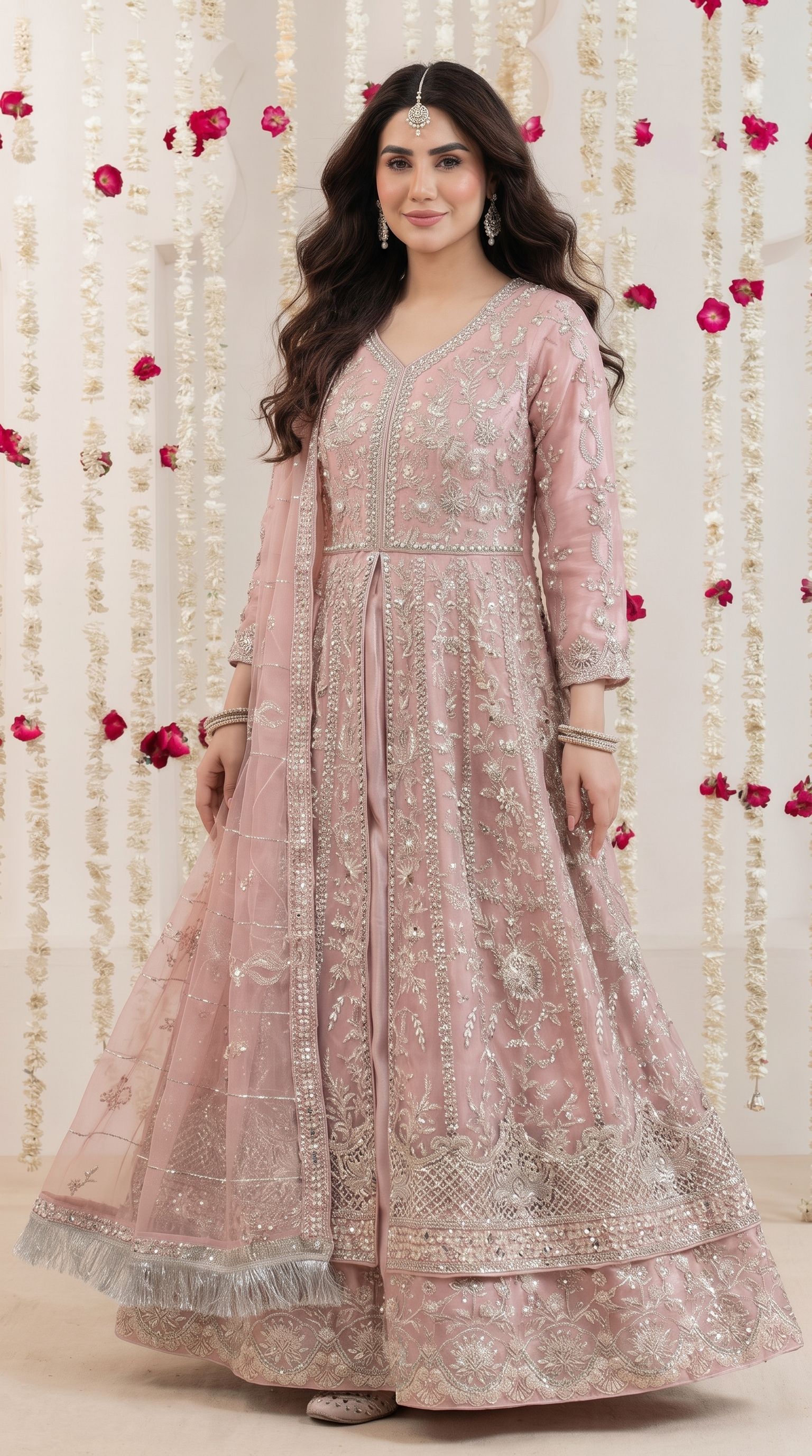 Pearl & Sequin Embroidered Festive Maxi - Image 4