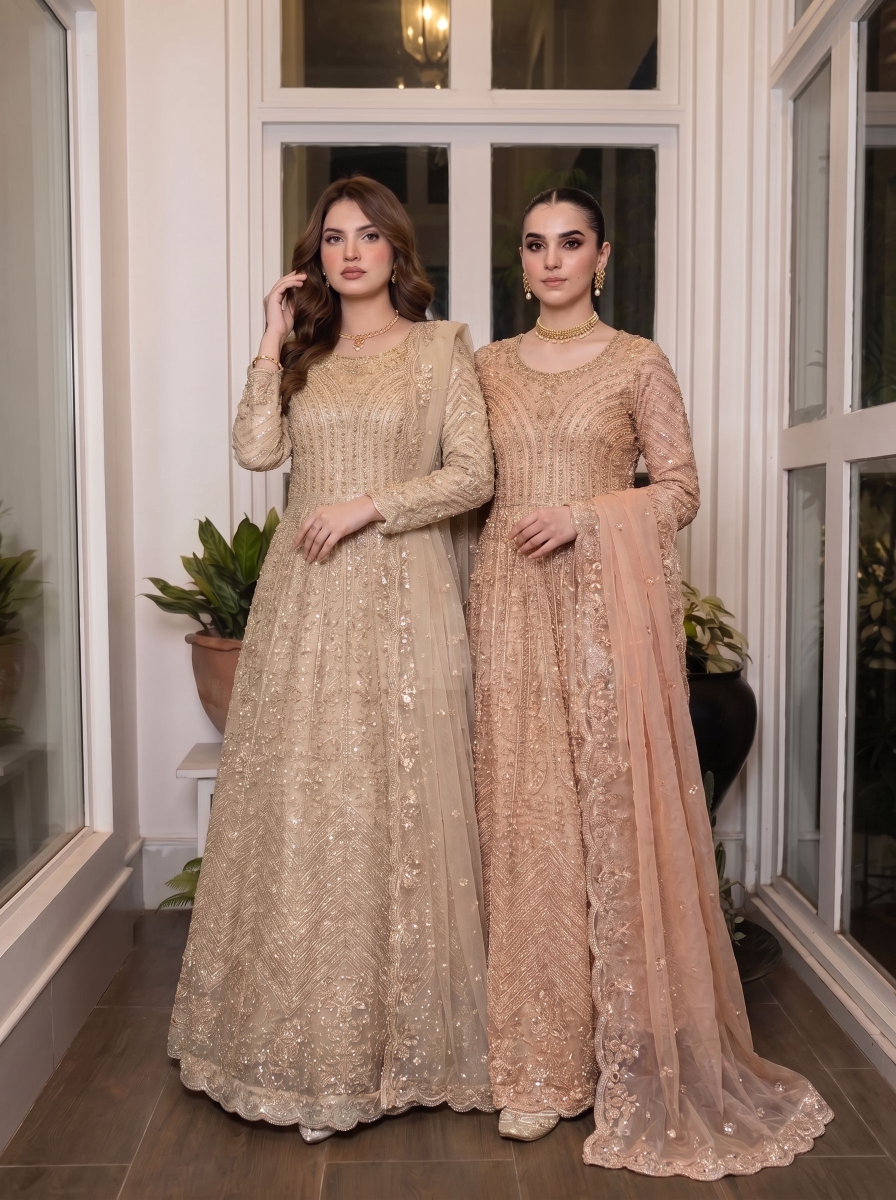 Shimmering Gold & Peach Maxi - Image 1