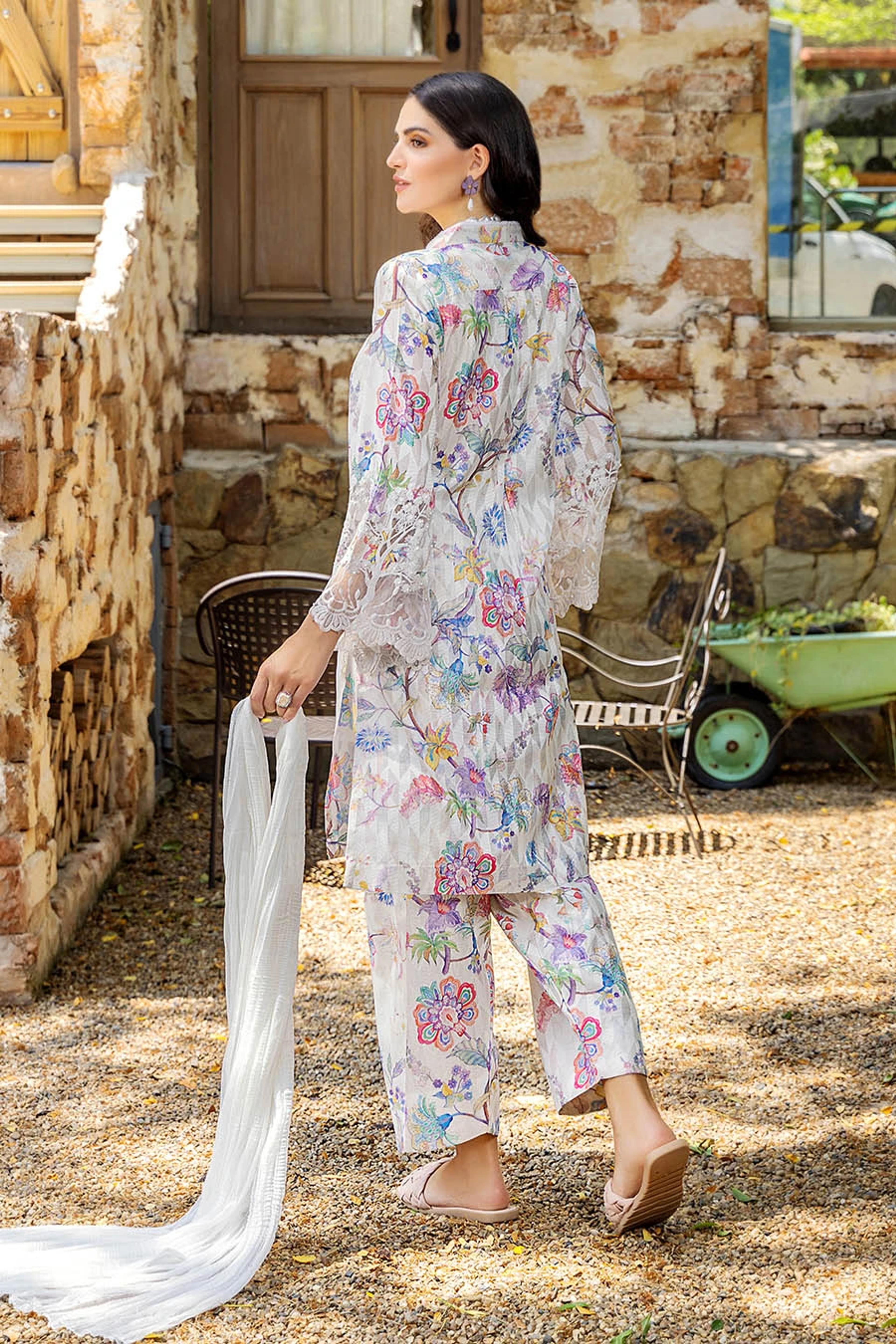 Aangan Stitched Indian Brochette Cotton Suit - Thumbnail 3