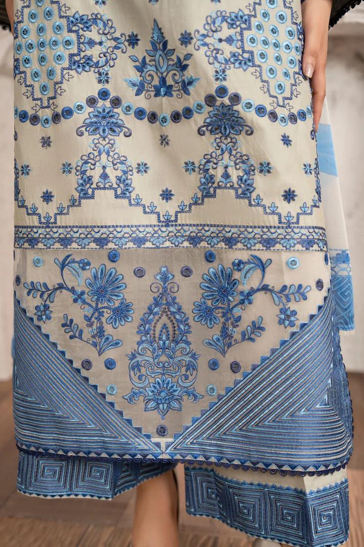 Chikankari & Multi-Thread Embroidered 3-Piece Suit - Image 12