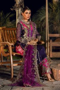 Heavily Embellished Silk & Chiffon Festive Suit - Thumbnail 5
