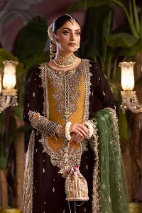Zardozi Velvet Shirt & Crushed Sharara - Thumbnail 8