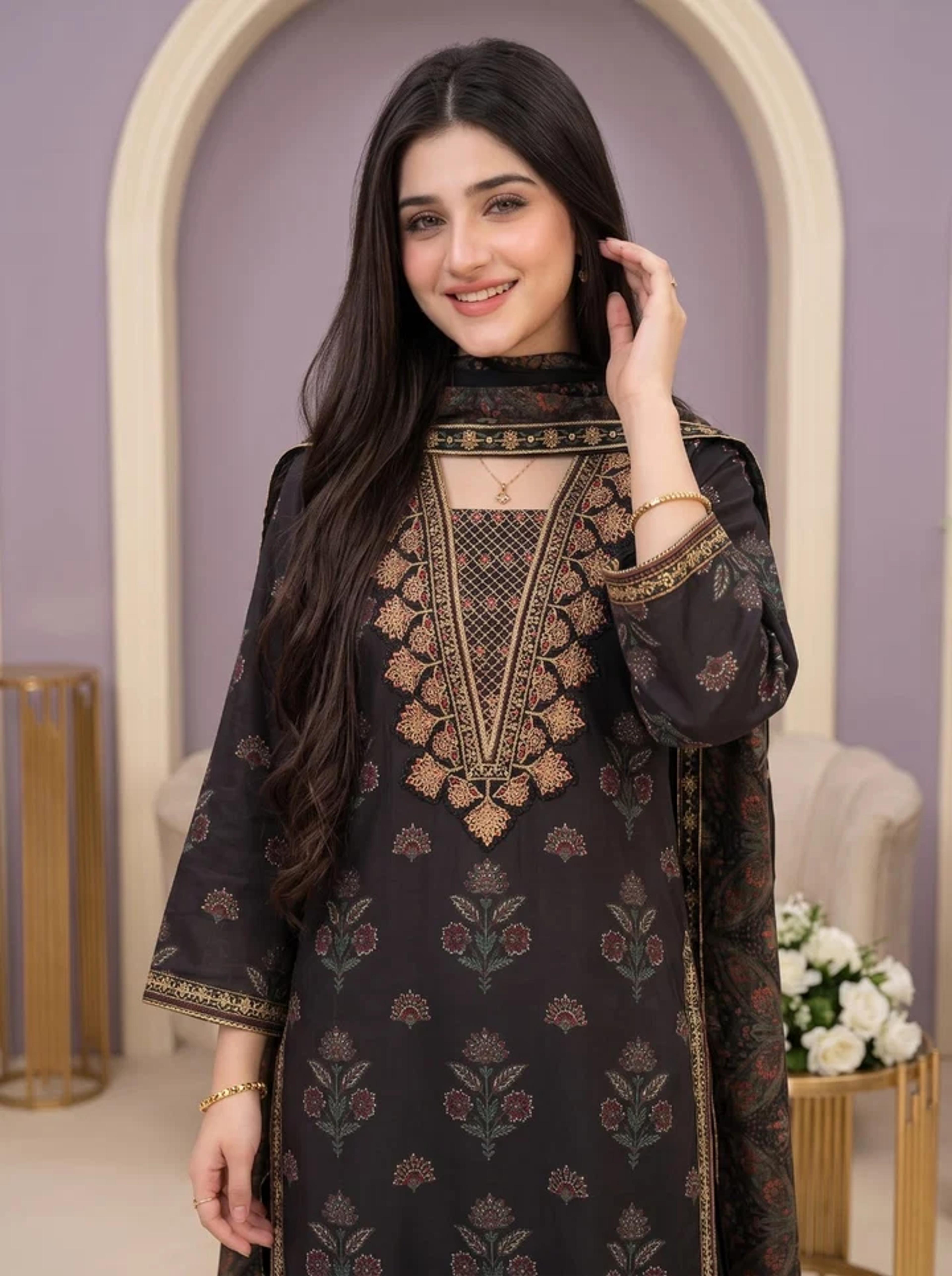 3PC Suit with Embroidery - Thumbnail 5