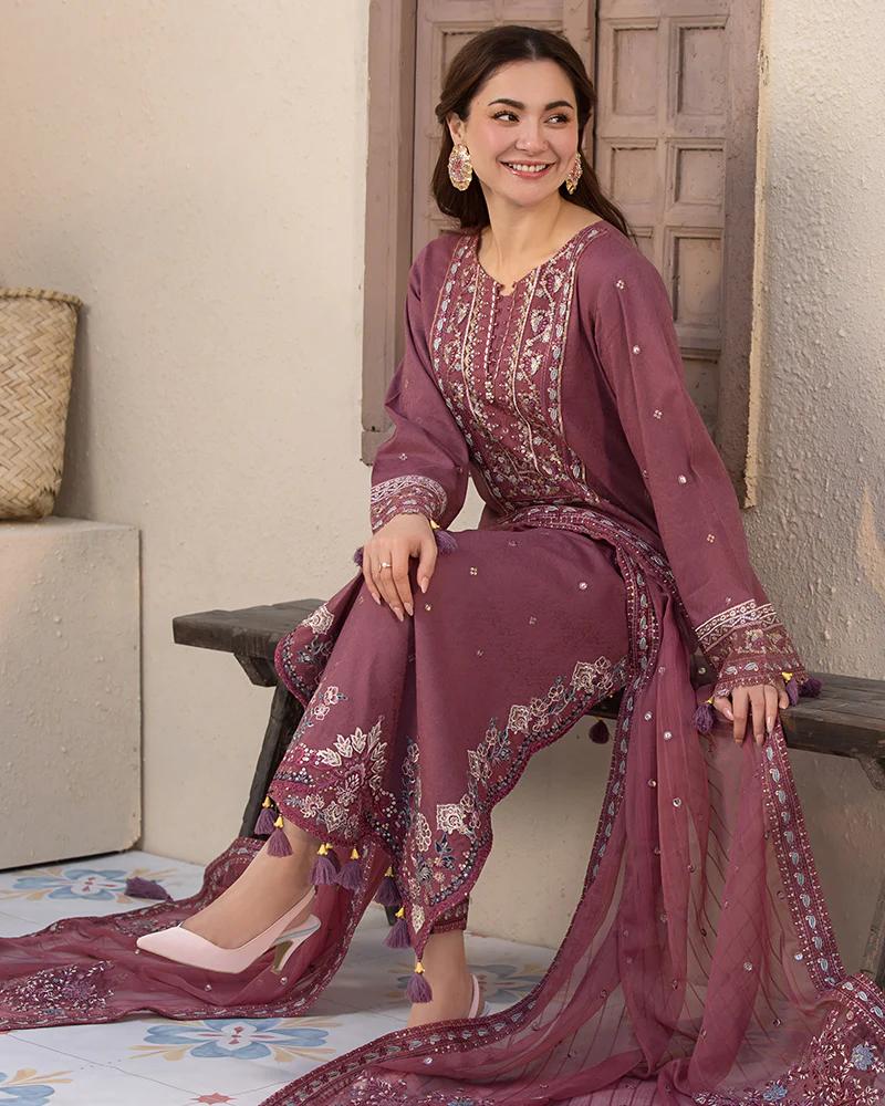 Festive Cotton Jacquard Suit - Image 2