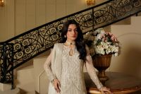 Festive Chiffon Suit with Organza Trim - Thumbnail 4
