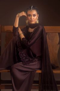 Glass Silk & Charmeuse Silk Shalwar Set - Thumbnail 6