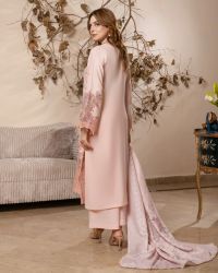 Embroidered Suit with Beaded Tassel Sleeves - Thumbnail 2