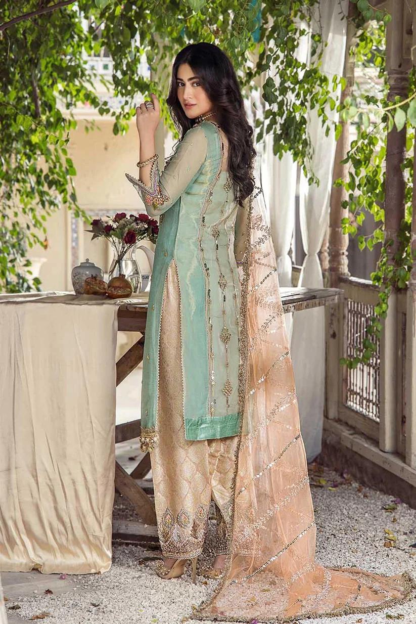 Pure Resham Mesuri Zardozi Suit - Image 5