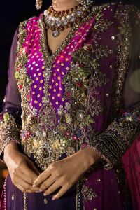 Heavily Embellished Silk & Chiffon Festive Suit - Thumbnail 11