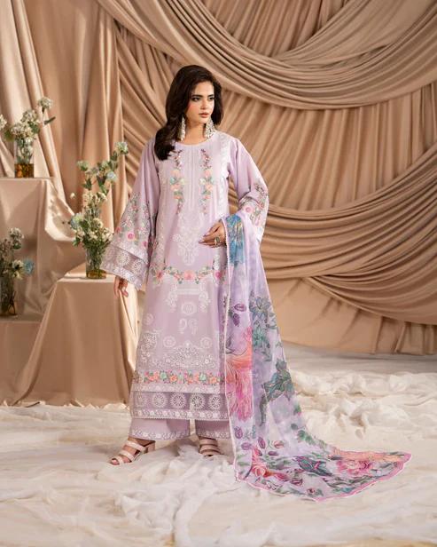 Cotton Embroidered Long Shirt&Loose Trouser - Image 2