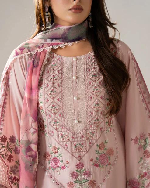 Embroidered Short Shirt with Farshi Shalwar - Image 9