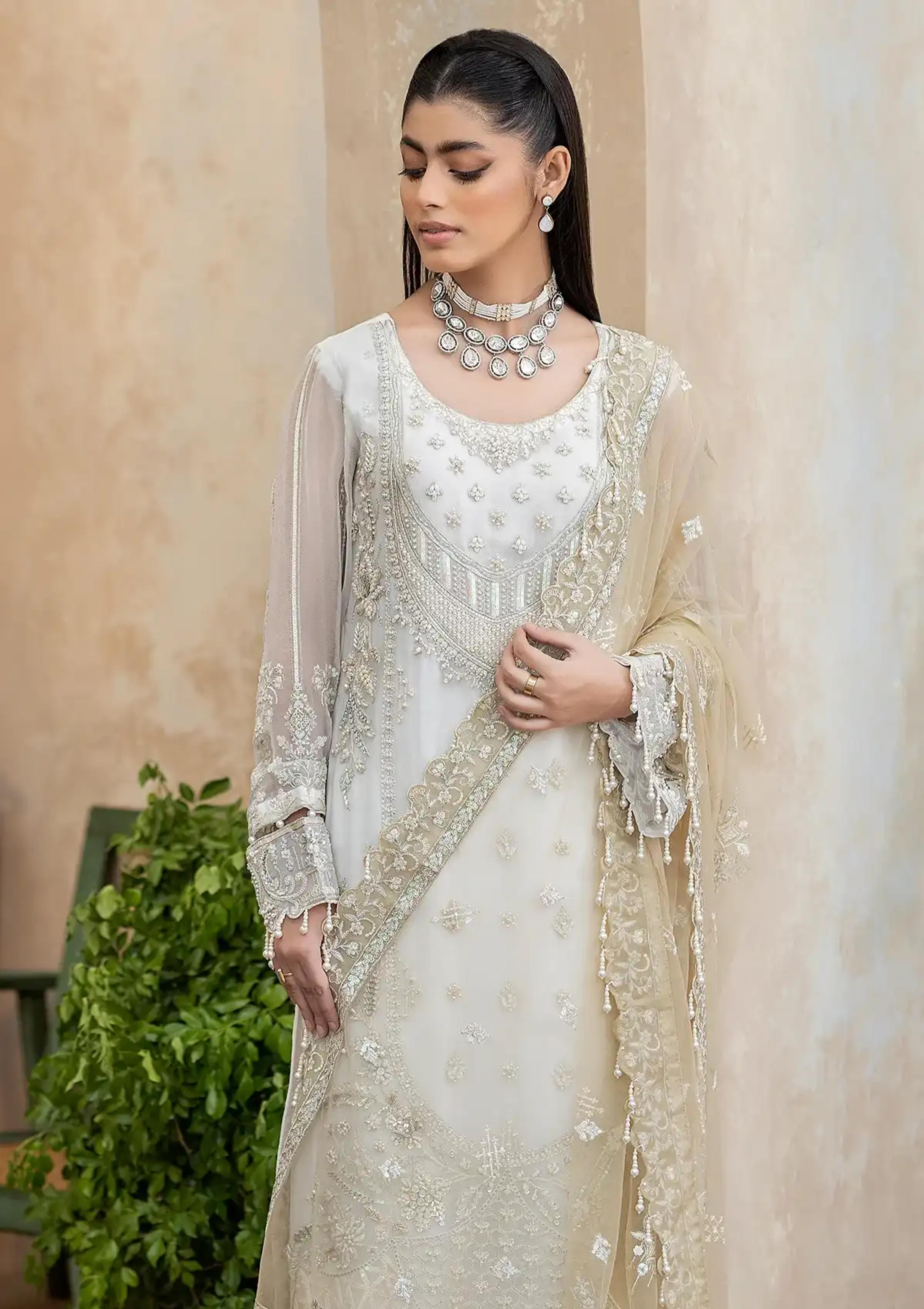 Embroidered Organza Suit - Thumbnail 5