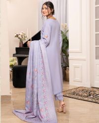 Embroidered Suit with Beaded Tassels - Thumbnail 2