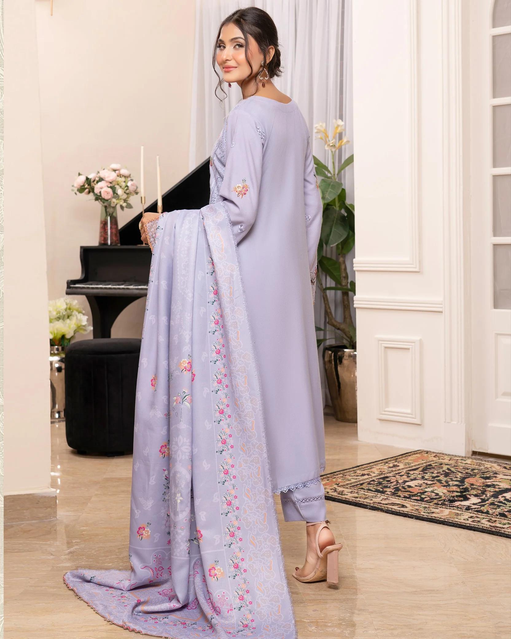 Embroidered Suit with Beaded Tassels - Image 2