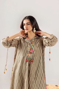 Indian Brochette Shirt with Pure Cotton Bottom - Thumbnail 6