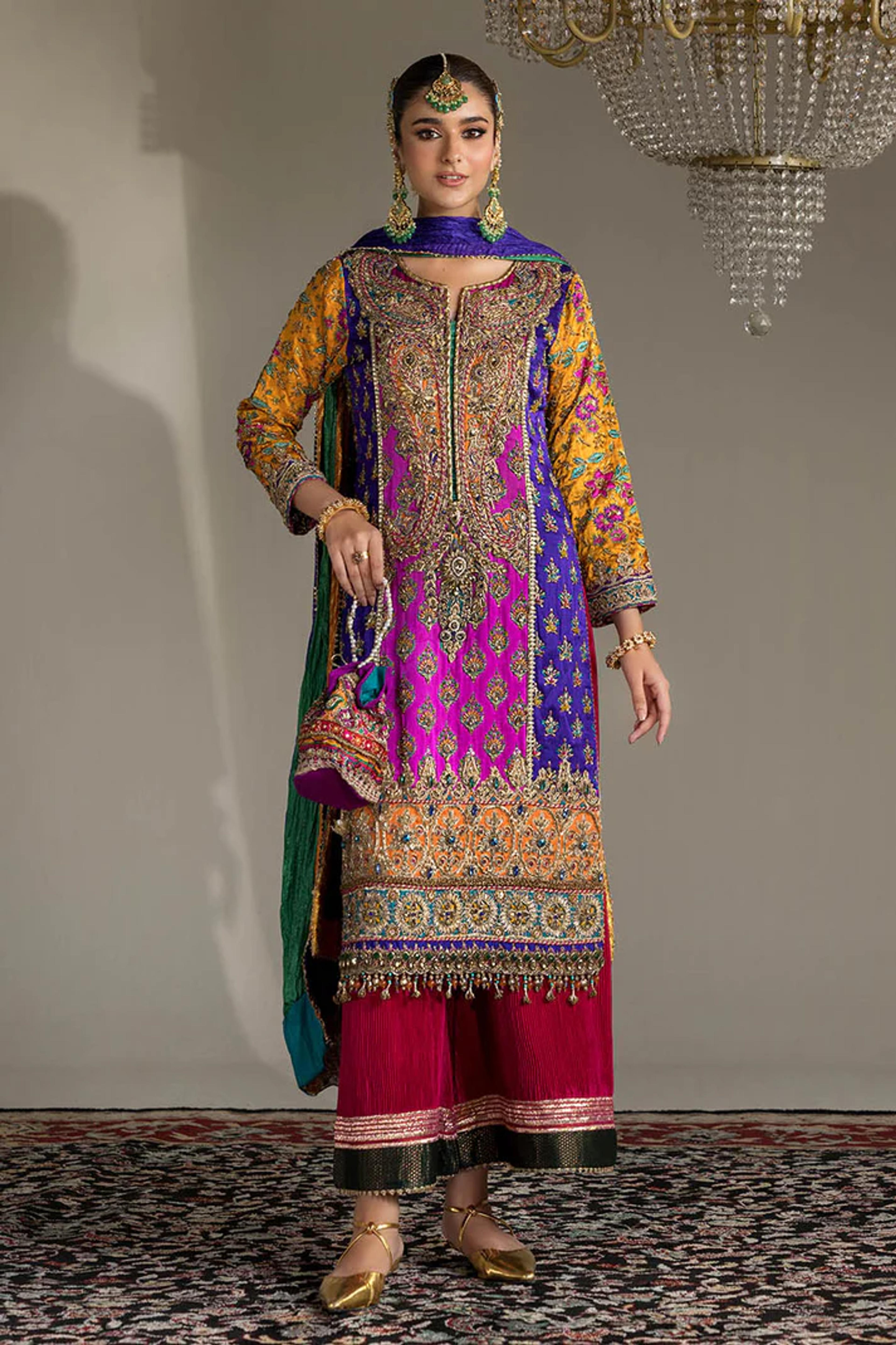 Kora Dabka Resham Silk Suit - Thumbnail 1