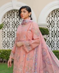 Floral Embroidered Suit - Thumbnail 4