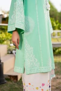 Embroidered Shirt & Printed Chiffon Dupatta - Thumbnail 11