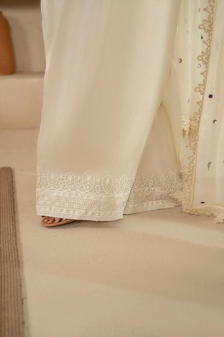 Multi Thread Embroidered Silk Suit - Image 7