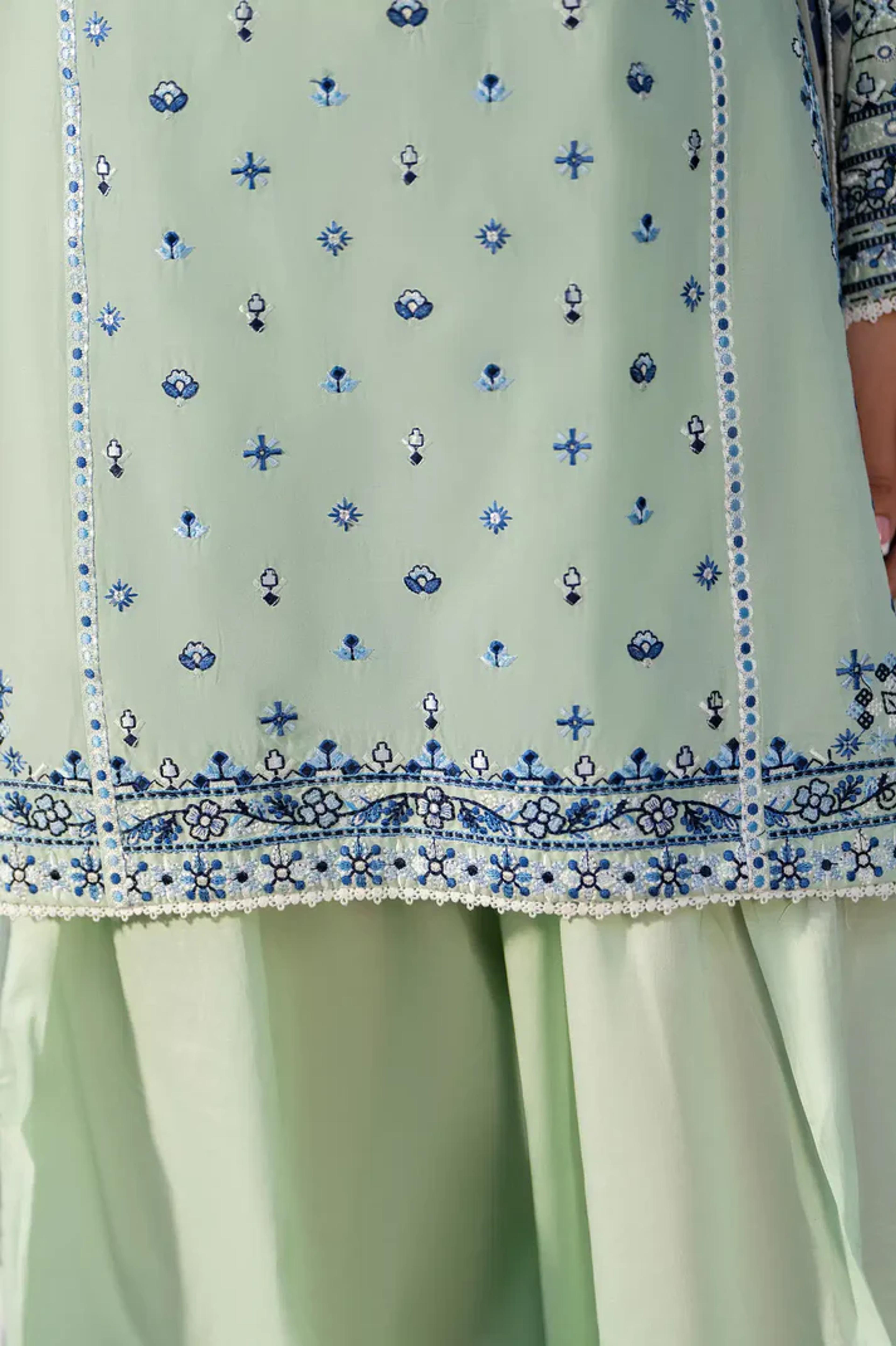 Multi-Thread Embroidered Shirt with Classic Shalwar - Thumbnail 11