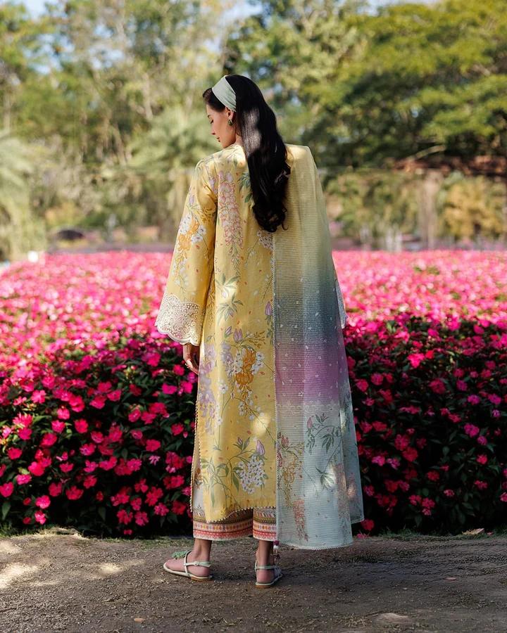 Elegant Printed Lawn Ensemble with Flapper - Image 4