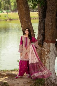 Traditional Ethnic Set with Apple Silk & Farshi Shalwar - Thumbnail 2