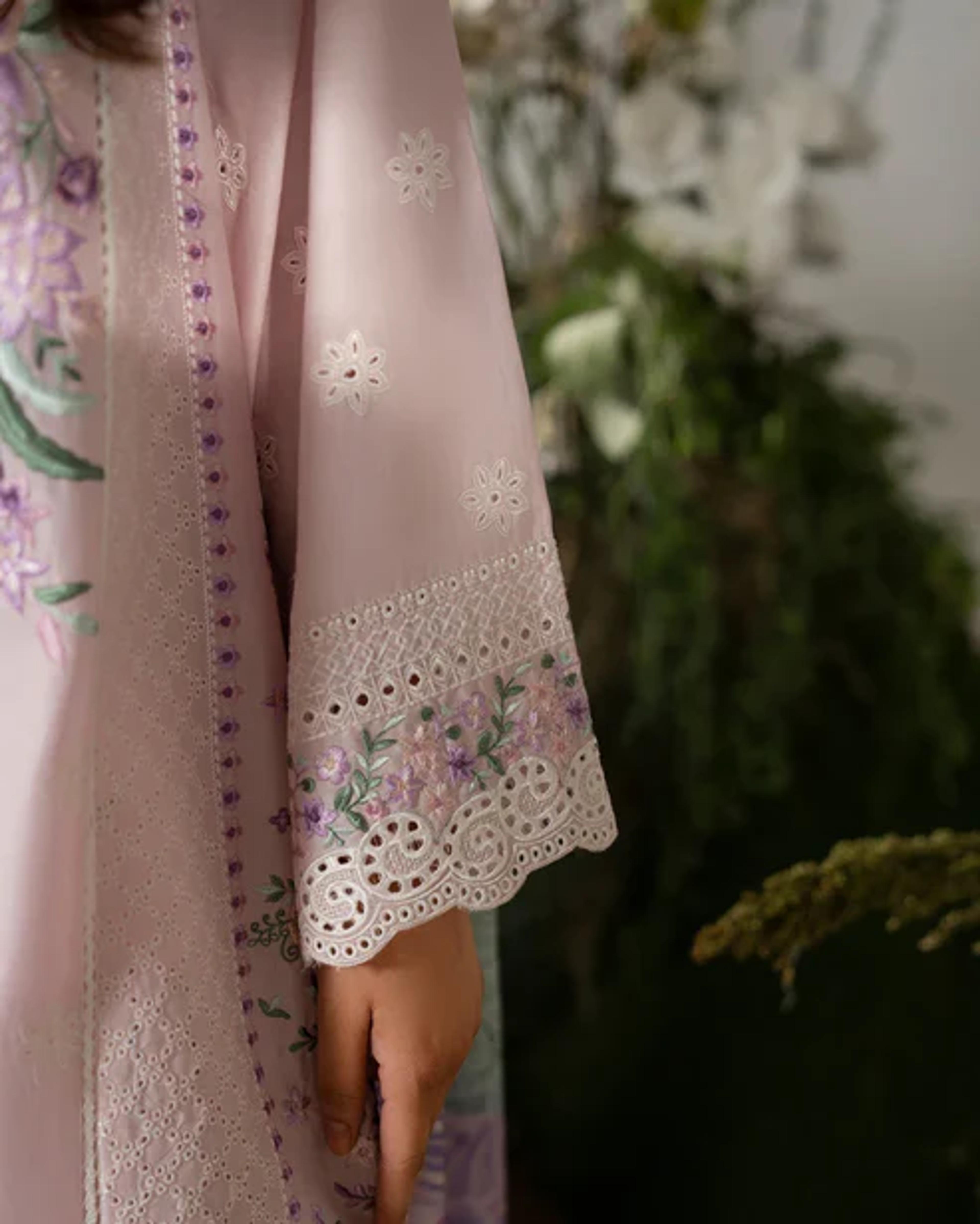 Chikankari Short Shirt&Farshi Shalwar - Thumbnail 12