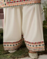 Short shirt with intricate multi-thread embroidery - Thumbnail 6