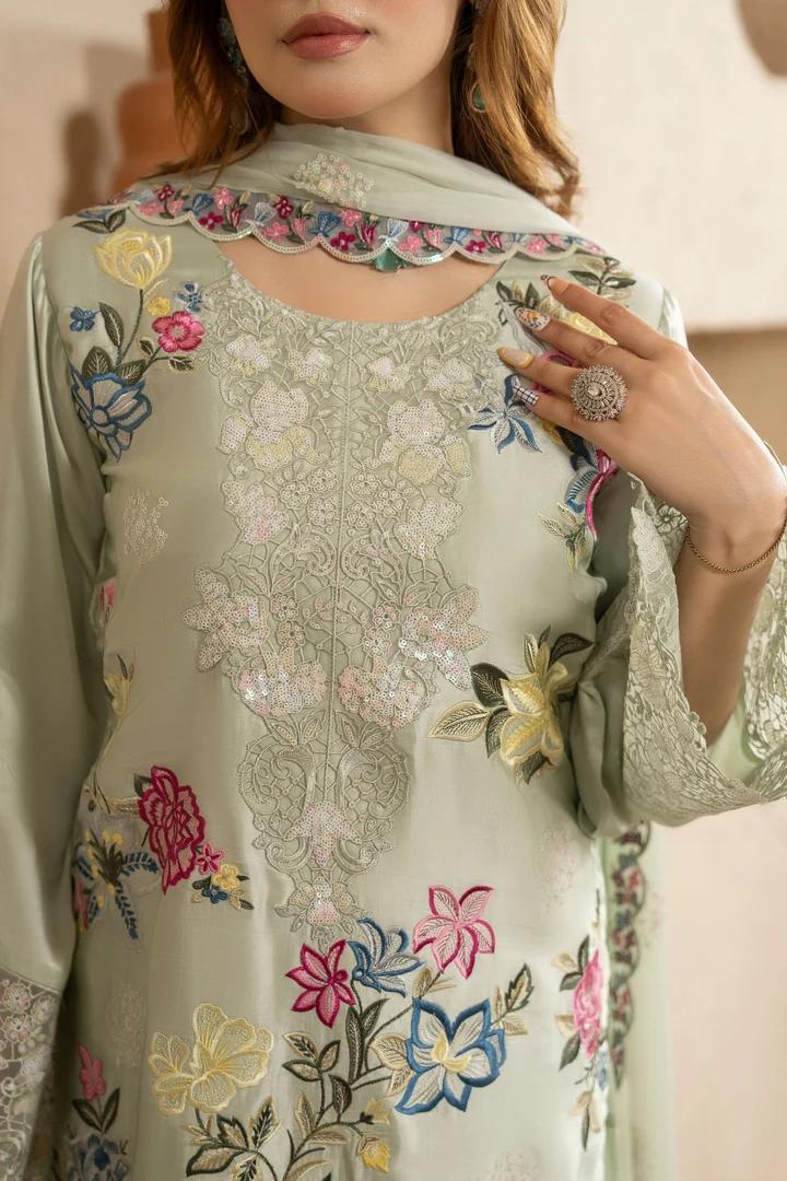 Bloom Embroidered Silk Suit - Image 12