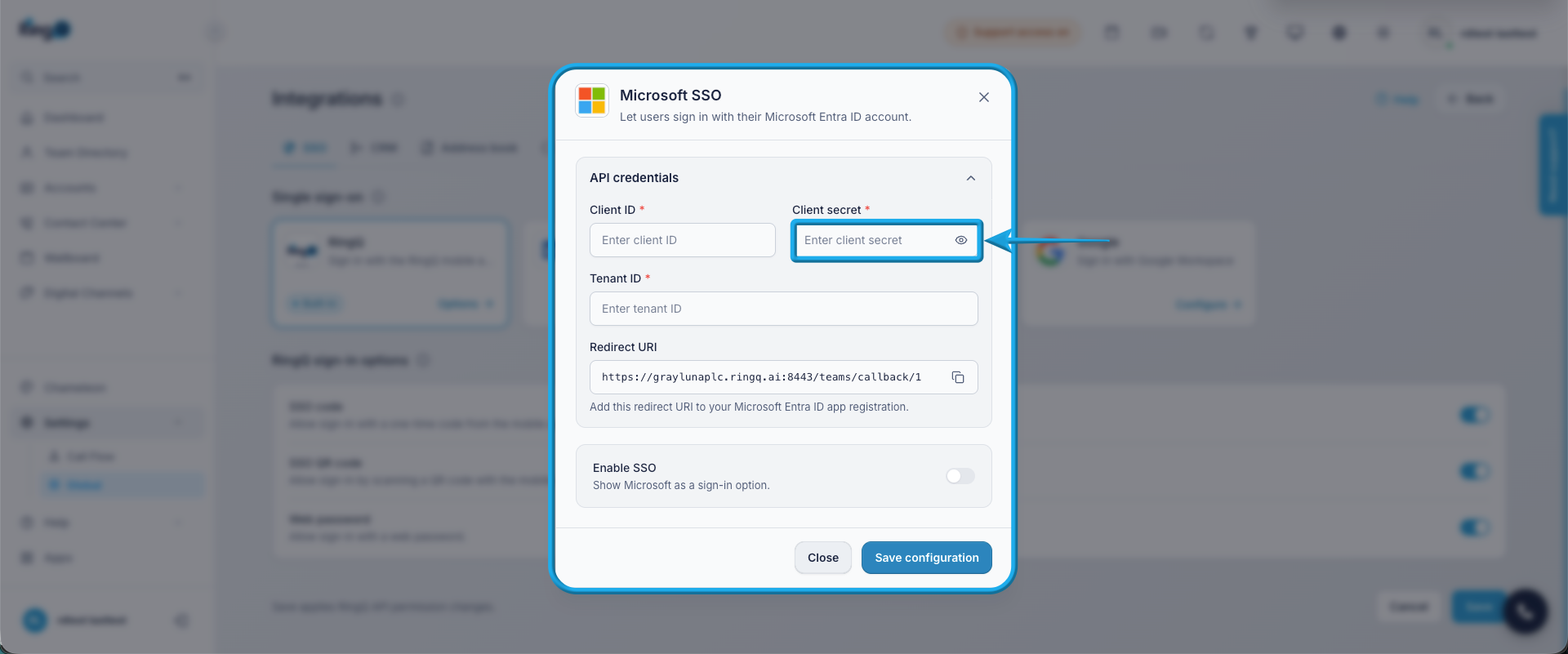 Copy the Client Secret Value: Note: The client secret Value is displayed only once when it is created