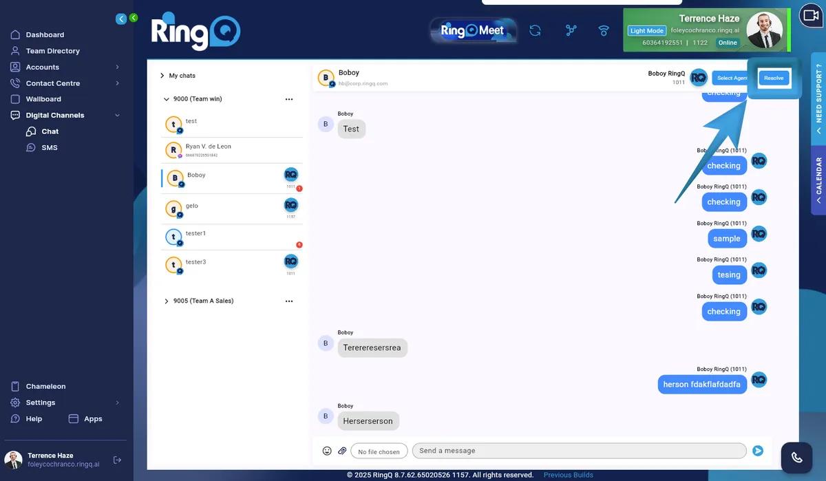 Resolving a Chat