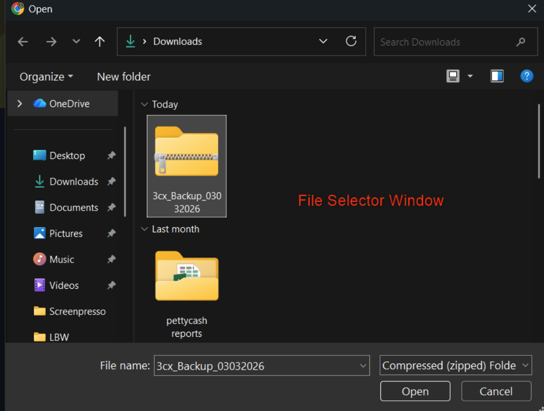 Single file selector