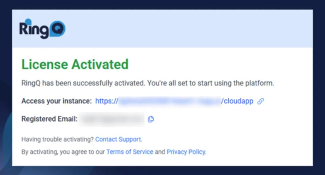 RingQ license activated