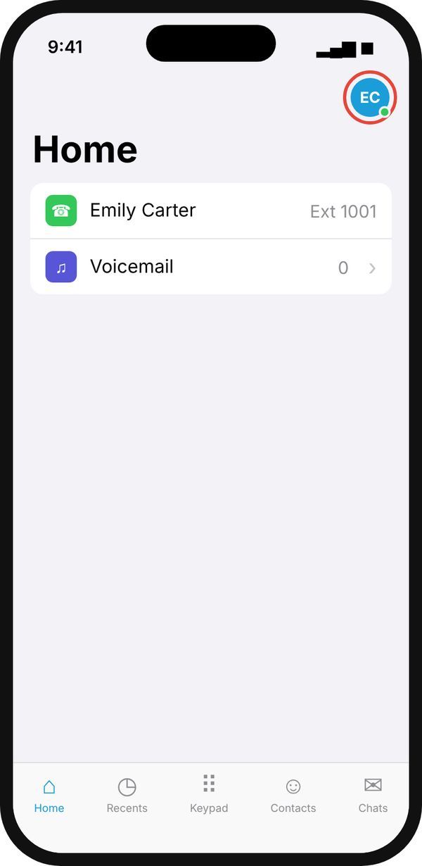 Open My Profile from Home