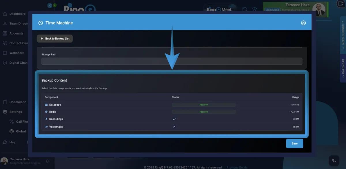 RingQ backup data