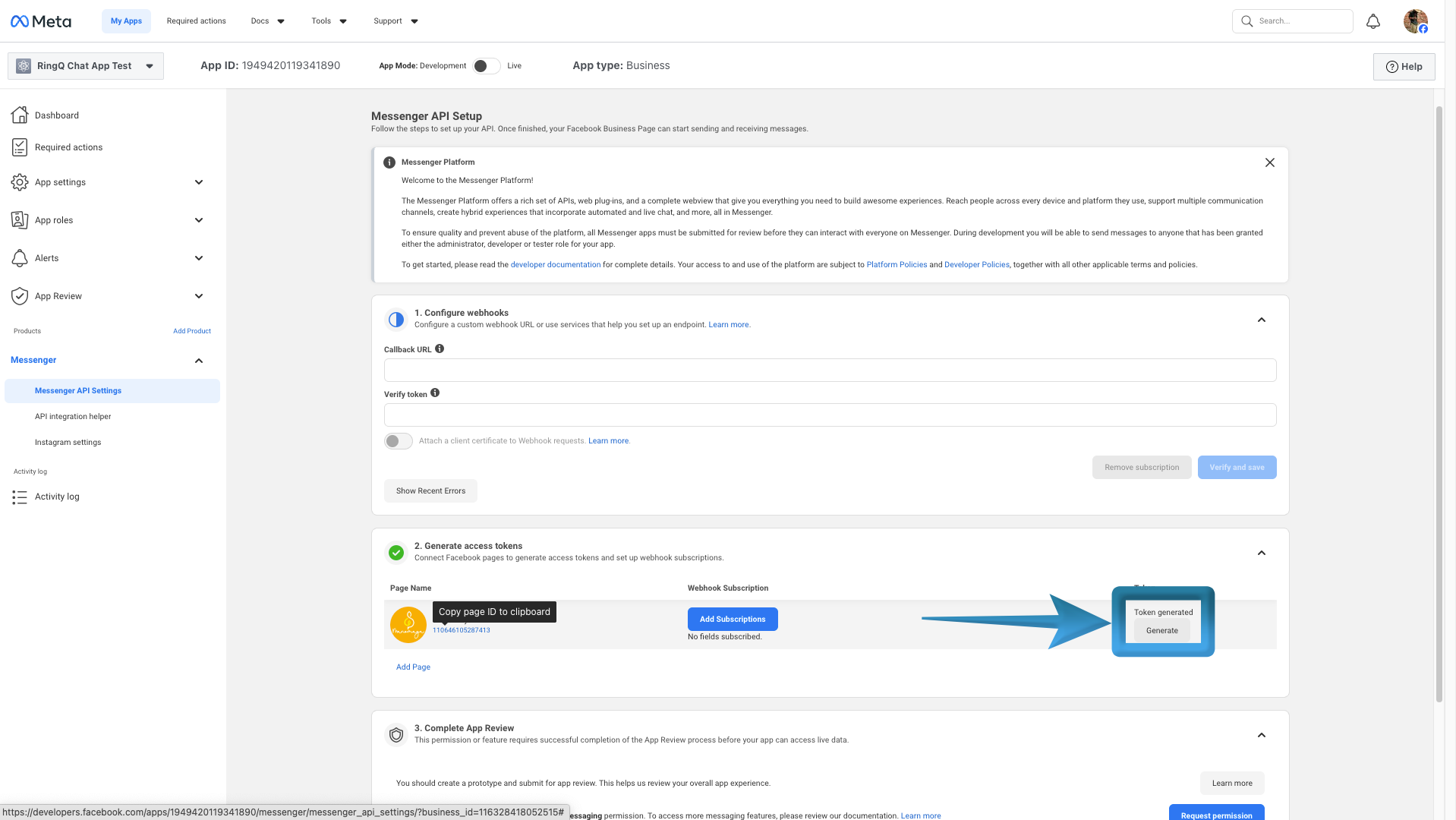 Generate Facebook Token