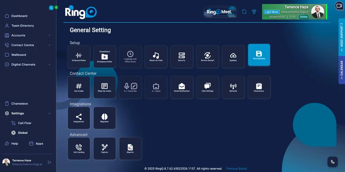 RingQ instance backup with the Time Machine
