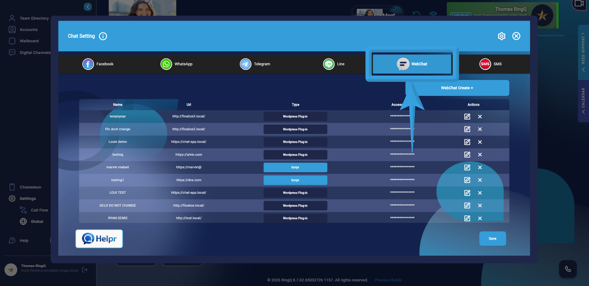 Webchat Page