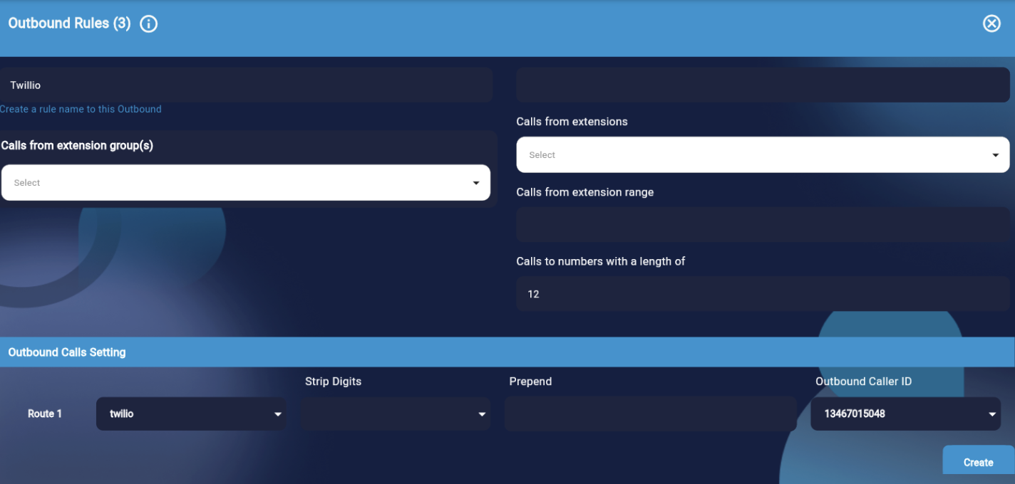 Adding an outbound rule in RingQ