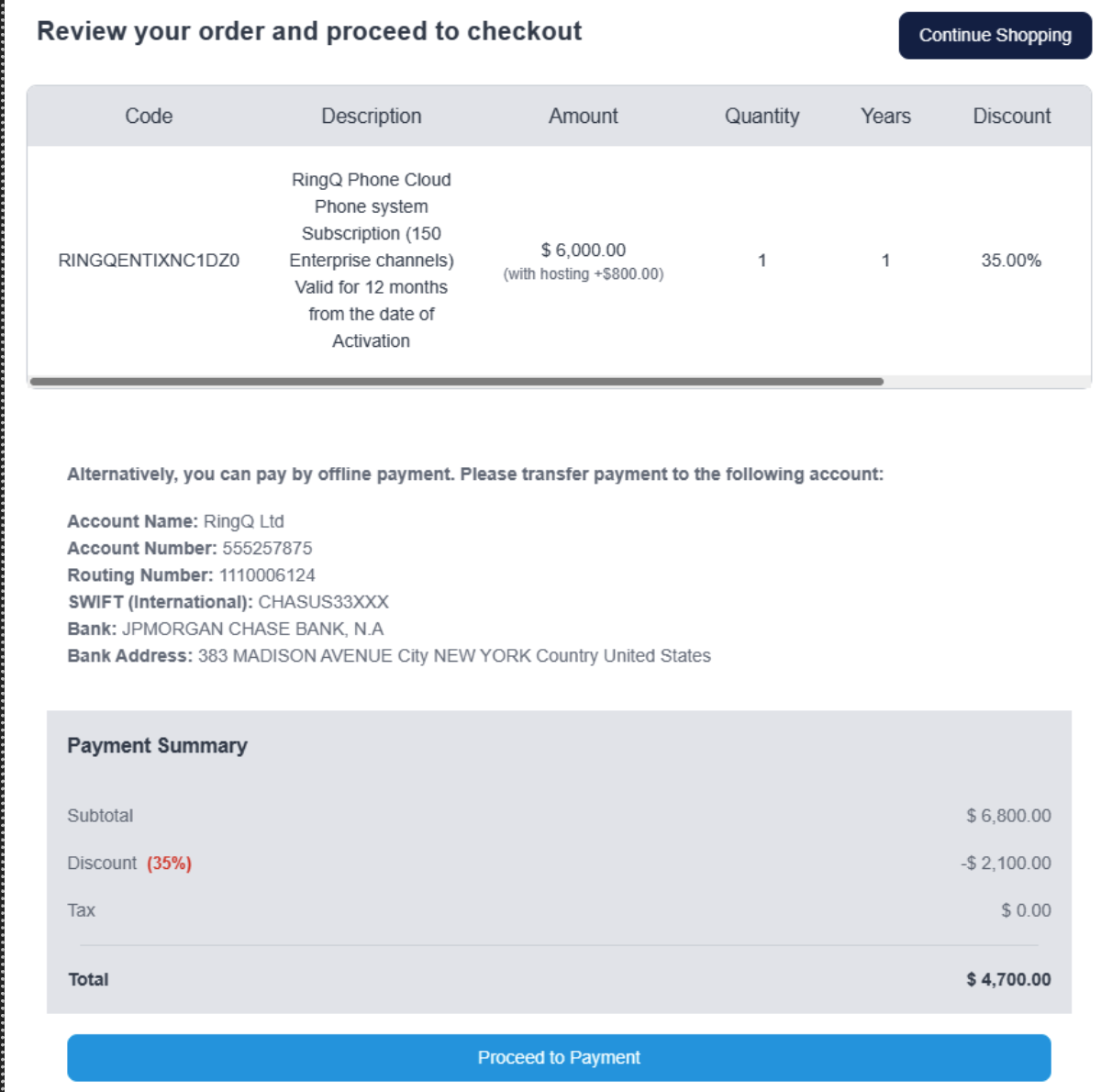 Review Order
