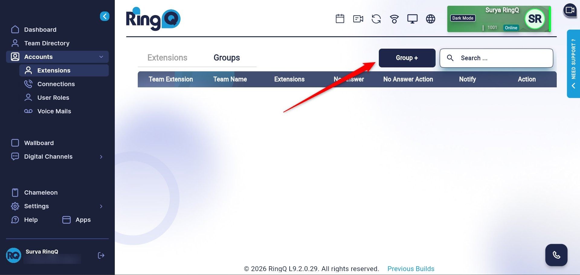 Group + button