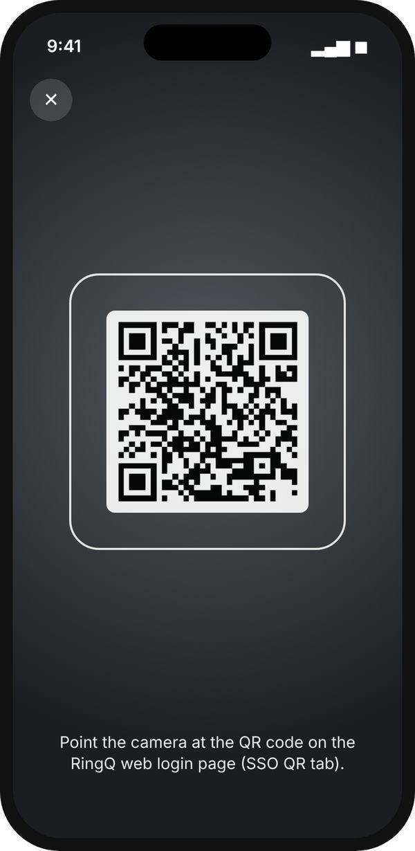Scan Web Sign-in camera screen