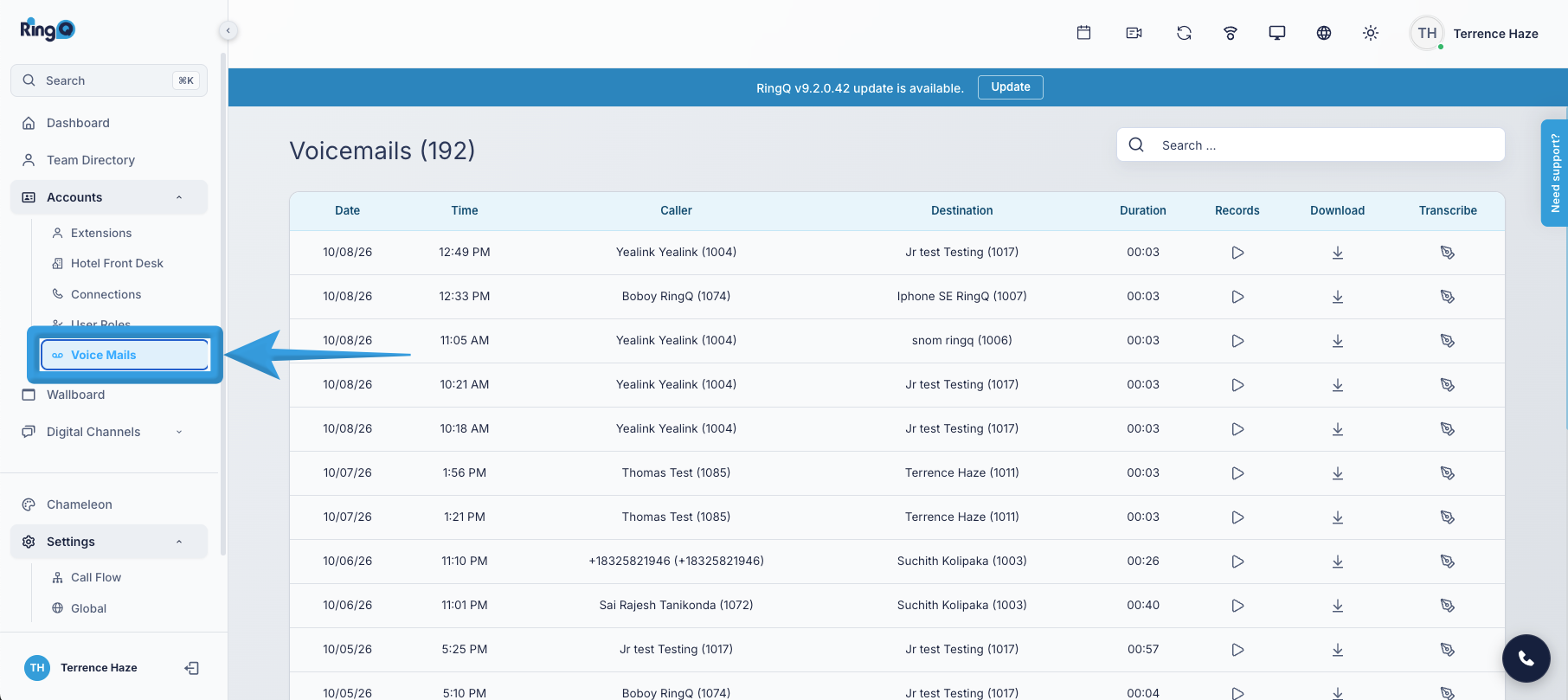 Testing the AI Transcription: Complete the call
