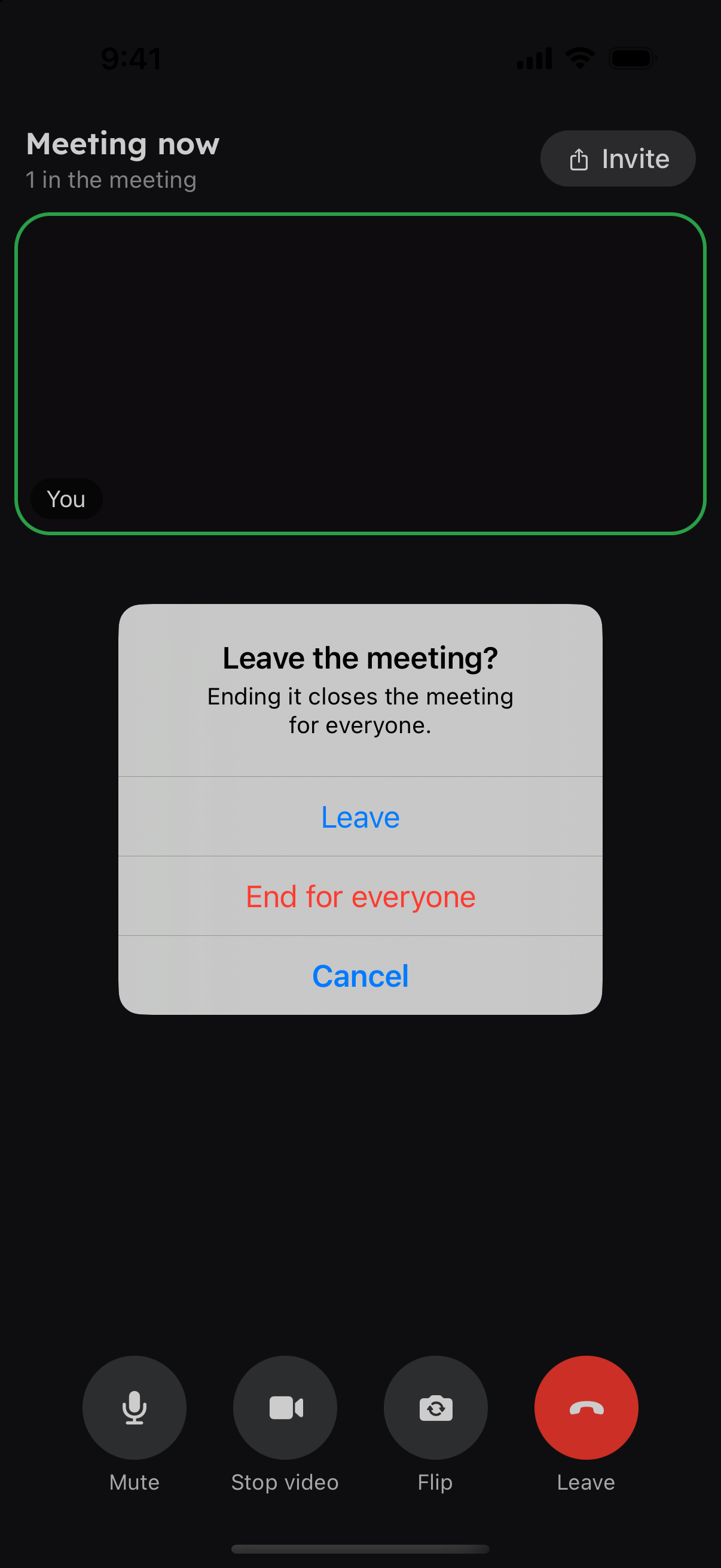 Leave or End for everyone options in RingQ Meet