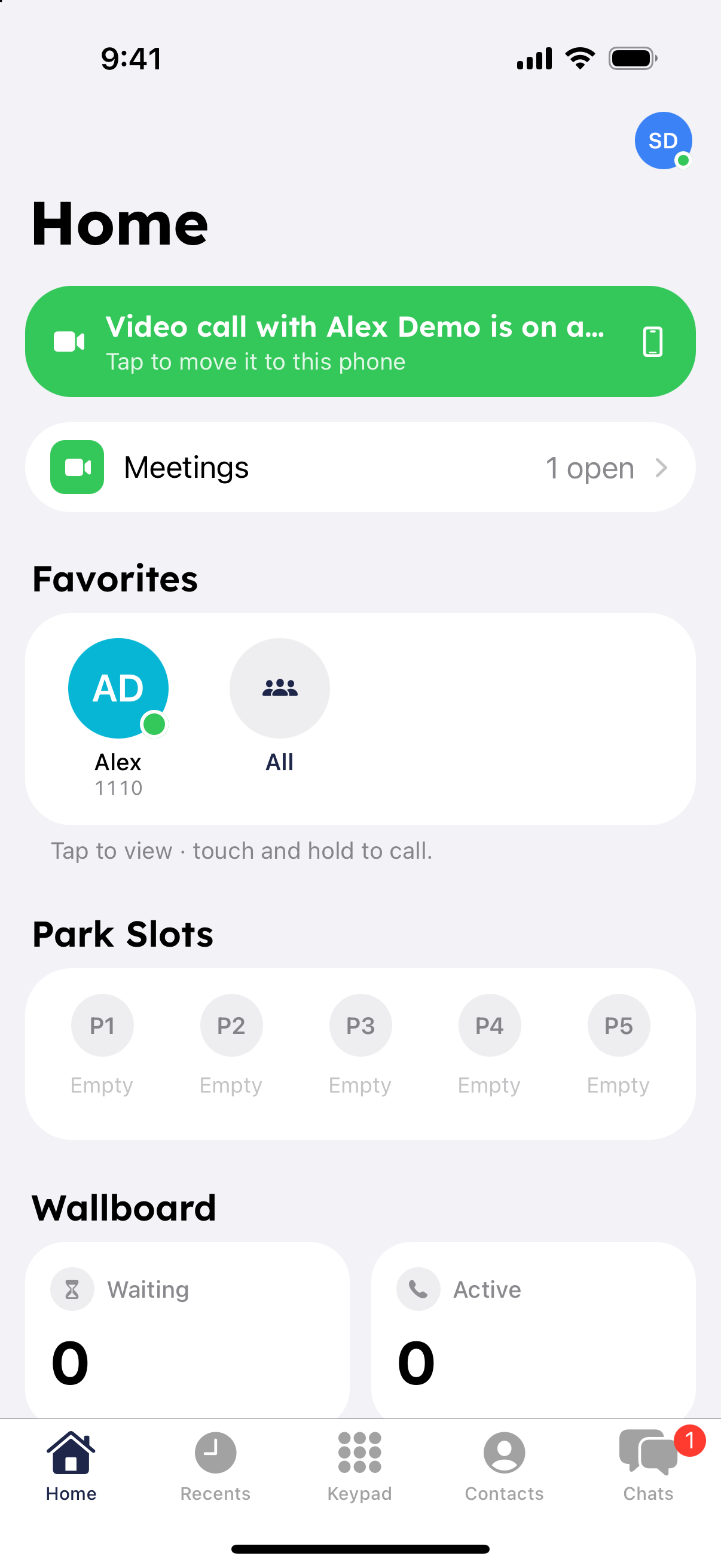Banner showing a RingQ Meet meeting on another device