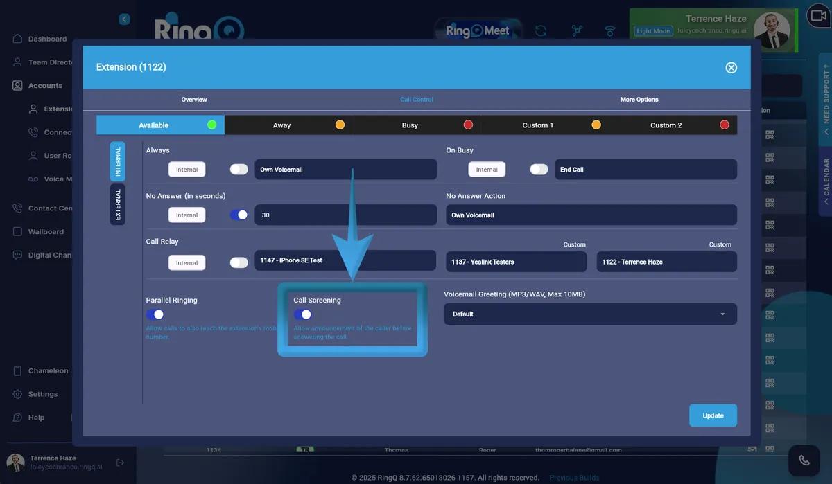 Enable Call Screening
