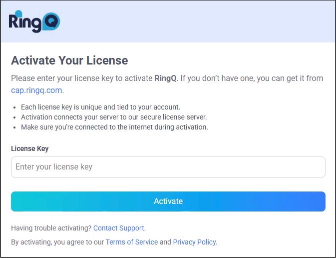 ringq mailer installation activate