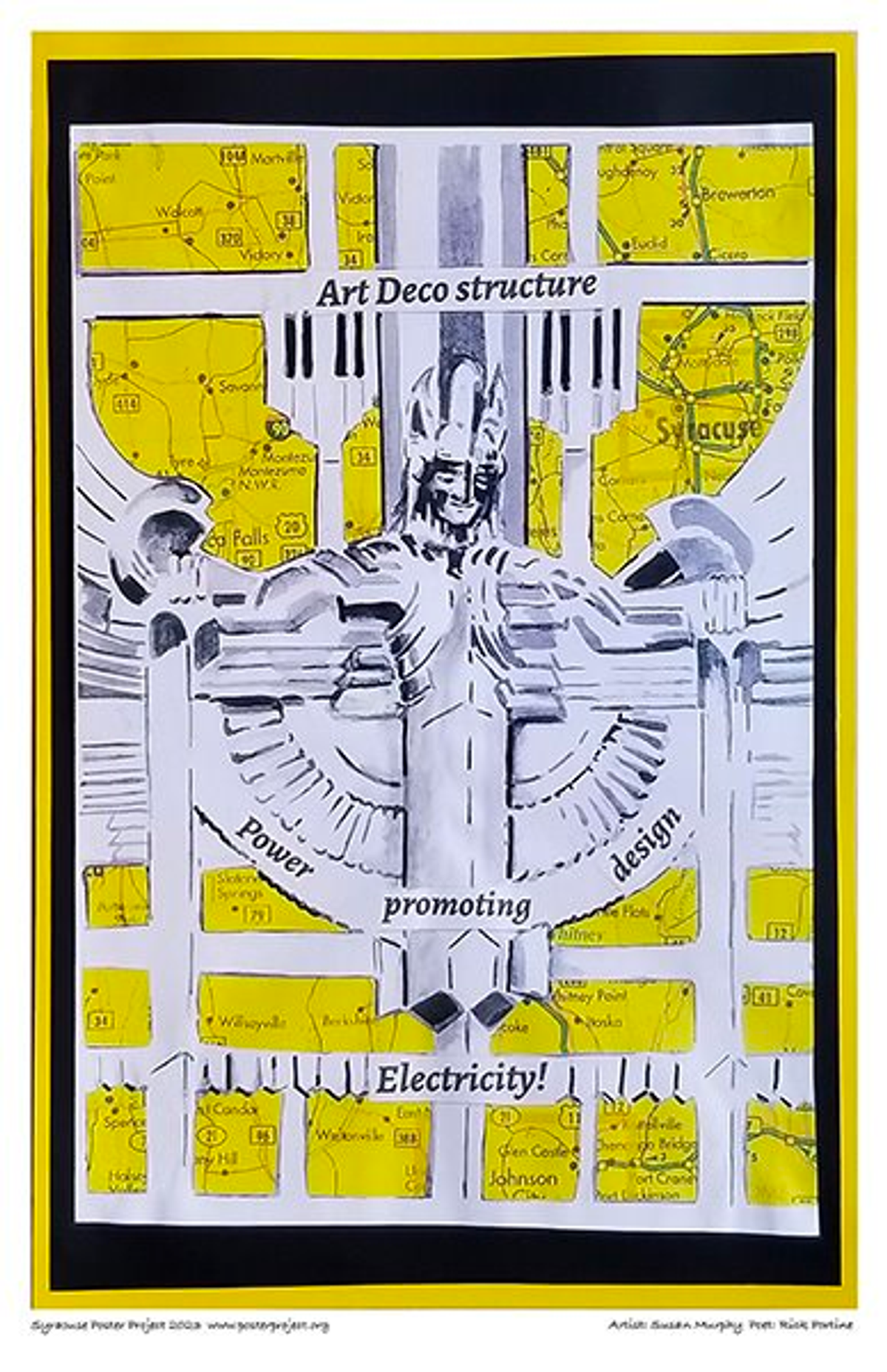 Art Deco structure
Power promoting design
Electricity! Art deco statue on a building