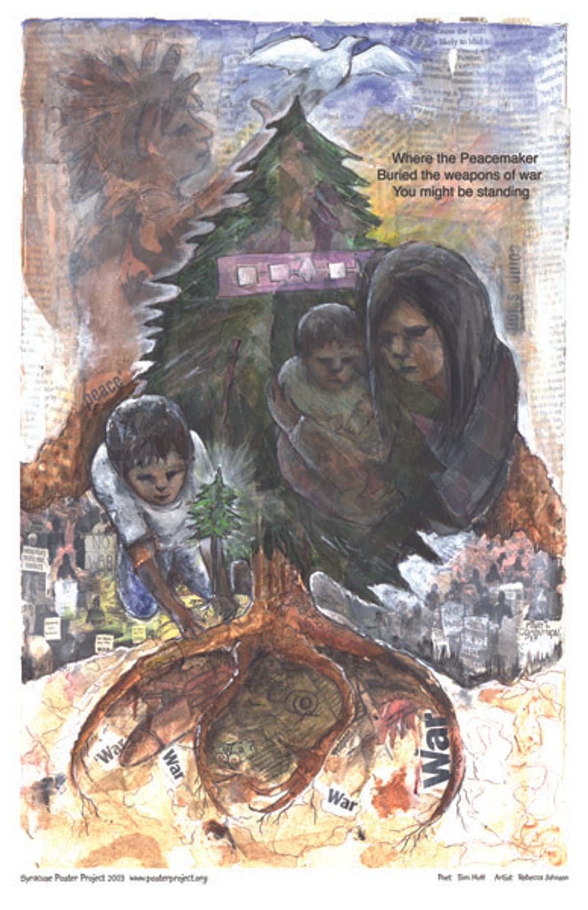 Where the Peacemaker
Buried the weapons of war
You might be standing Where the Peacemaker